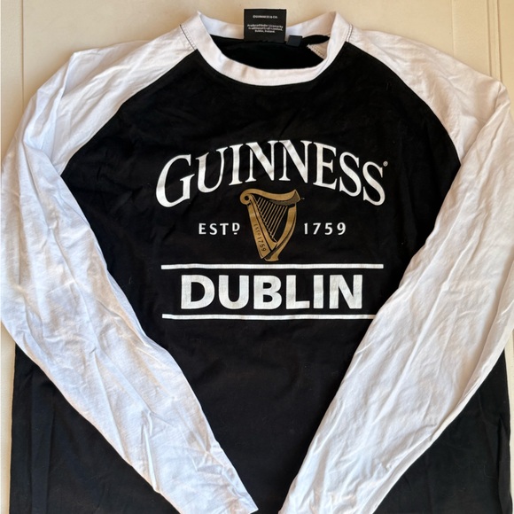 Guinness Other - Guinness Dublin Raglan Long Sleeve Graphic Tee Black/White Unisex